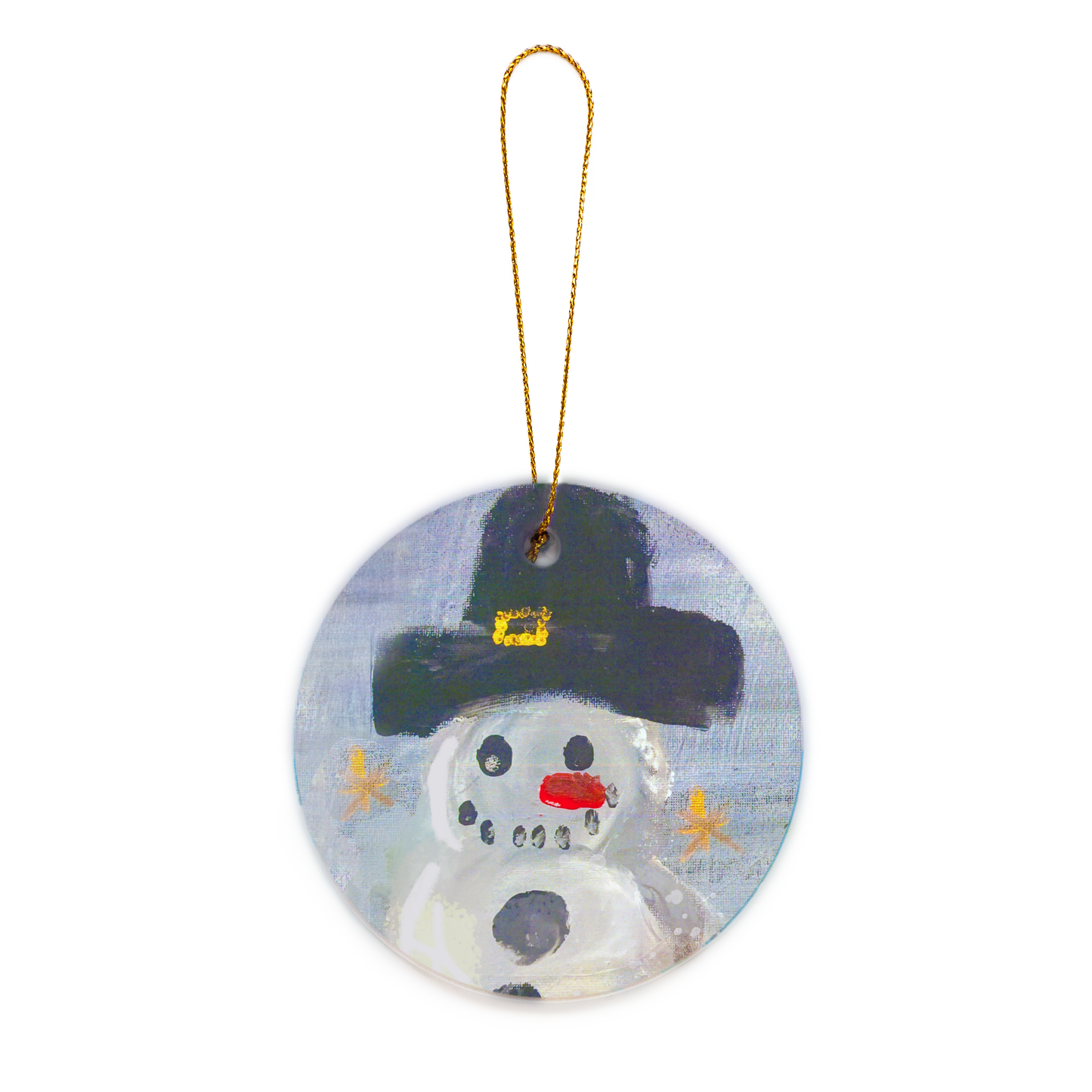 Vintage Snowman Ceramic Ornament