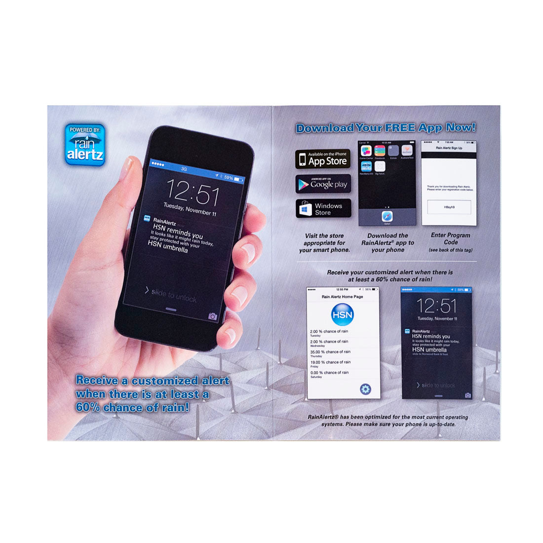 Auto-Open Umbrella w/ App