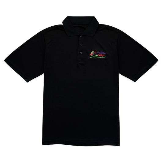 Adult Village Logo Performance Polo - Black