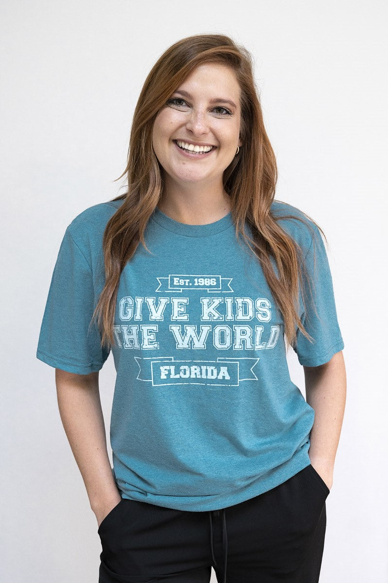 Adult Tri-Blend Collegiate T-Shirt - (Teal)
