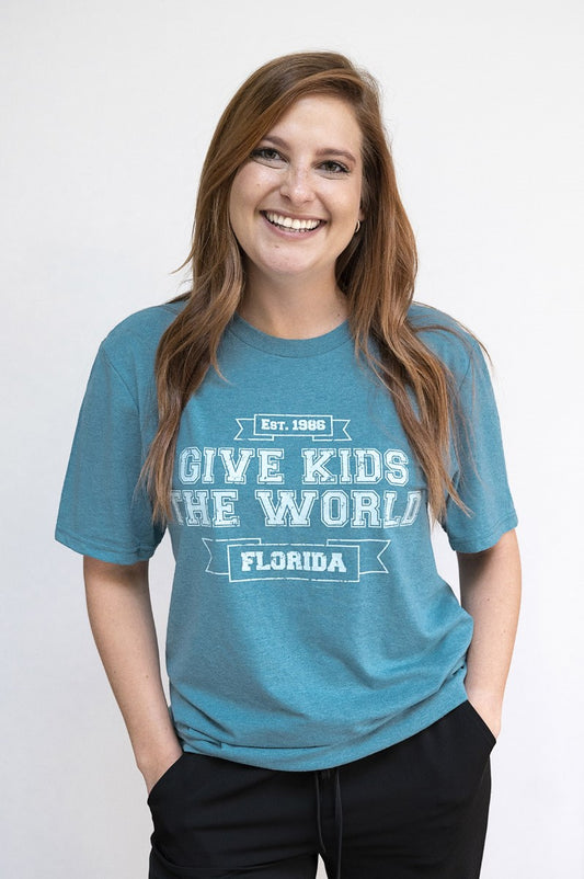 Adult Tri-Blend Collegiate T-Shirt - (Teal)